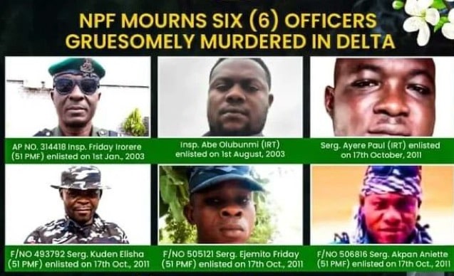 Police Release Identities Of Six Officers Killed In Delta, Arrest Five Suspects