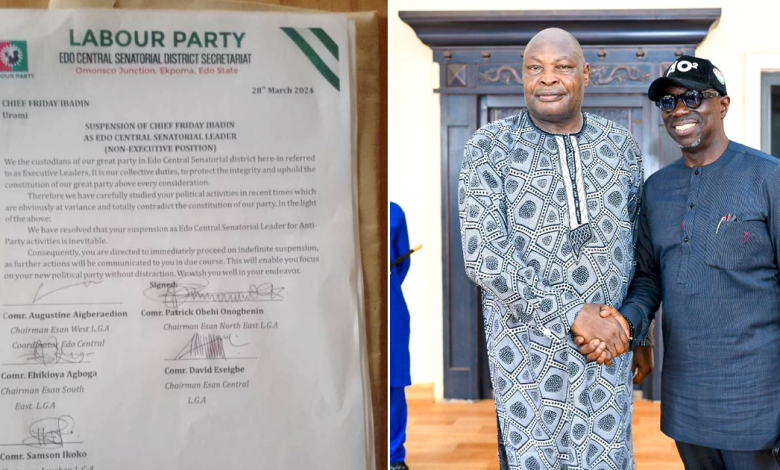 Fresh Crisis Hits Edo Labour Party  As Faction Suspends Senatorial Leader For Backing PDP’s Ighodalo