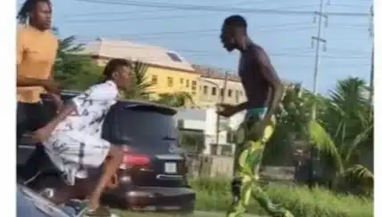 Moment Zinoleesky Jumps Out Of Car, Lands Heavy Blow On Driver Who Stopped His Convoy