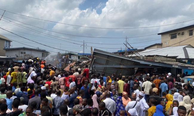 BREAKING: Many Feared Dead As Mosque Collapses In Lagos [Video]