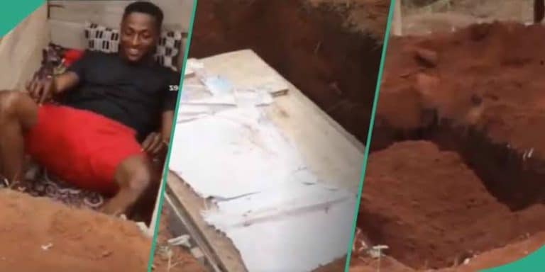 Nigerian Man Takes On Challenge To Be Buried Alive For 24 Hours (Video)