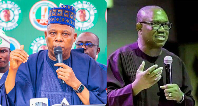 Shettima Blames ‘Adopted’ Solutions Promised By Peter Obi, Atiku On Nigeria’s Economic Situation