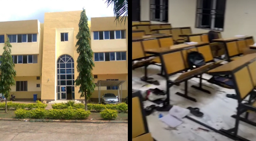 Personal Belongings Litter Classroom As Bandits Abduct Kogi Varsity Students (Video)