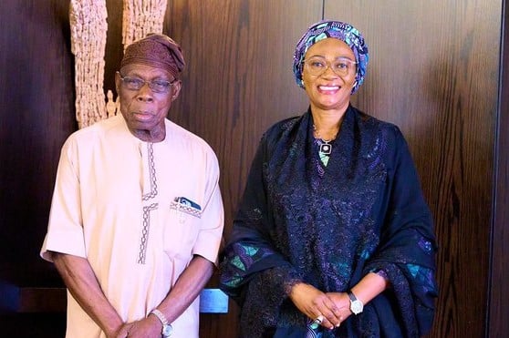 Obasanjo Visits First Lady — Days After Wearing Cap With Tinubu’s Emblem