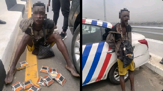 18-Year-Old Arrested For Vandalising LED Road Stud Lights On Newly Renovated Lagos Third Mainland Bridge