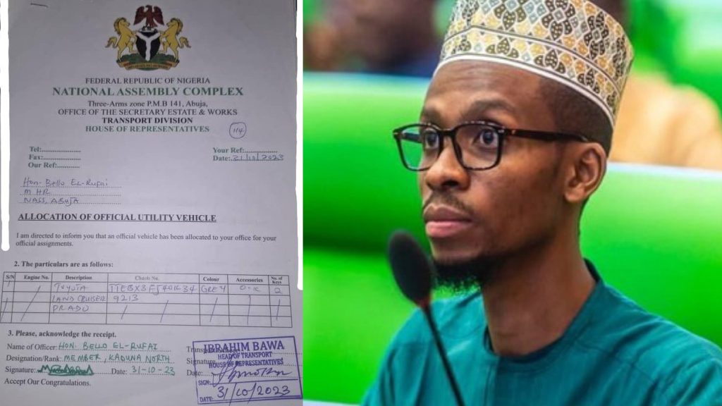 Leaked Document Exposes Bello El-Rufai Lied About Rejecting Posh SUV Distributed To NASS Members, Shows His Signature Confirming Receipt