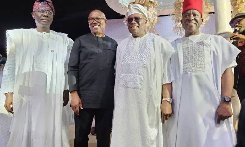 Peter Obi, Senate President Akpabio, Governor Sanwo-olu Meet in Lagos [PHOTO]