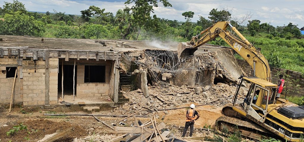 Enugu Demolishes Structures Used As Kidnappers’ Dens, Discovers Underground Tunnel, Arms, Ammunition