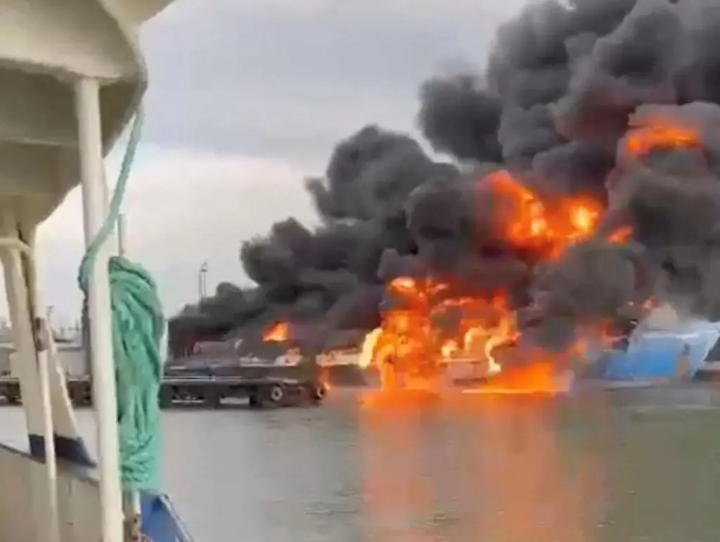 Russian Ferry Loaded With Fuel Fall In Ukrainian Attack