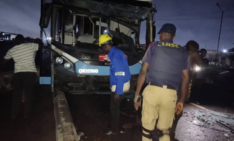 Many Passengers Injured As Two BRT Buses Collide In Lagos
