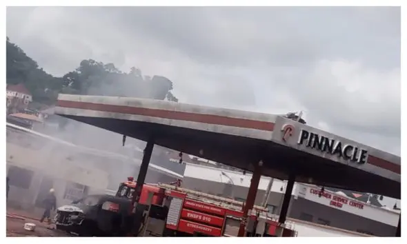 Breaking: Governor Mbah's Filling Station Set Ablaze