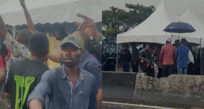 Rivers: ‘Election Must Hold’ - Protesters Storm RSIEC, Chant Songs Amid Heavy Rainfall