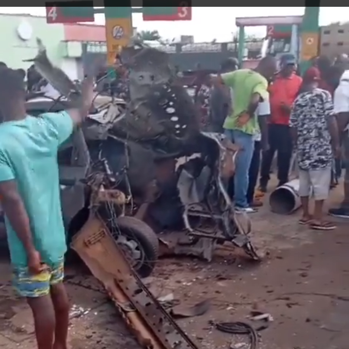 BREAKING: Tragedy As CNG-Powered Vehicle Explodes, Several Injured In Benin (VIDEO)