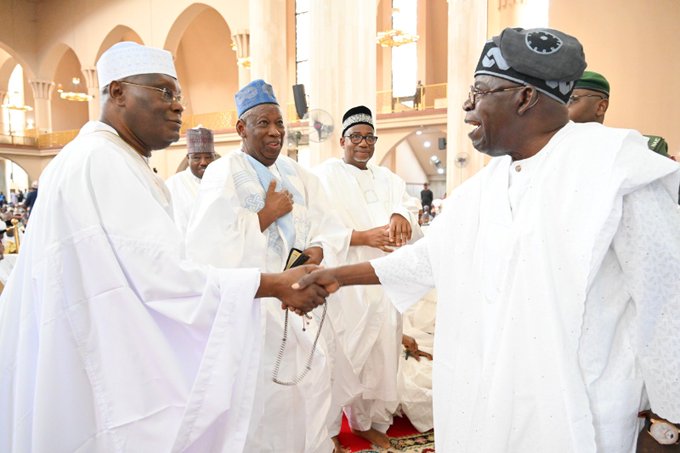 President Tinubu, Atiku Abubakar Meet In Abuja (Photo)