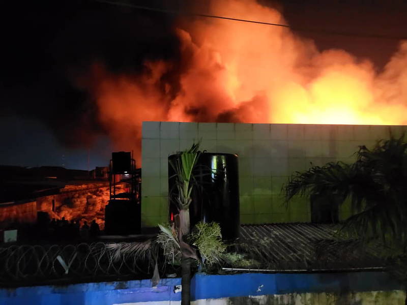 Tension As Fire Guts Popular Factory in Lagos