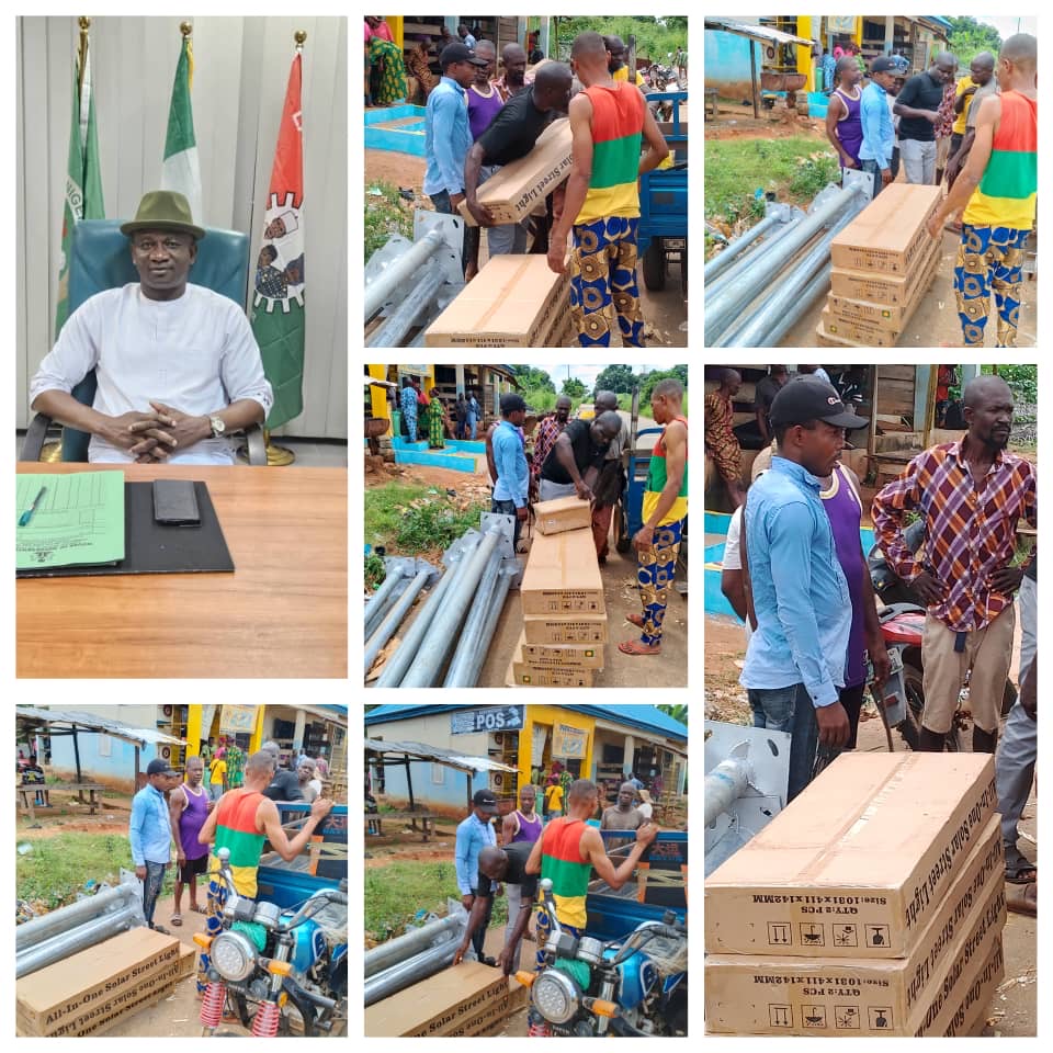 Just In: Hon Peter Anekwe (Macpee) donates twenty-five (25) set of solar-powered street lights to the Igbariam community
