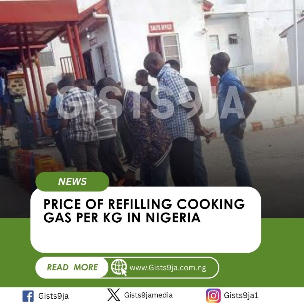 Price Of Refilling Cooking Gas Per Kg In Nigeria