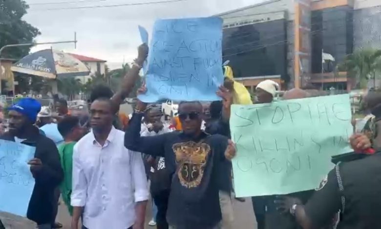 Port Harcourt: Ogoni Youths Protest Killings By Suspected Herdsmen