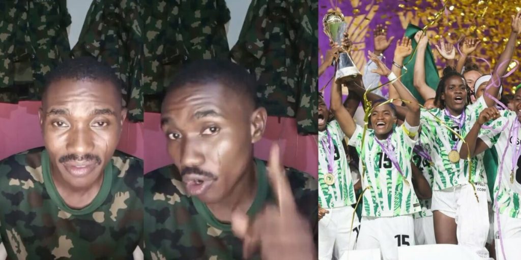 VIDEO: Soldier Laments Neglect Amid Presidential Rewards To Super Falcons