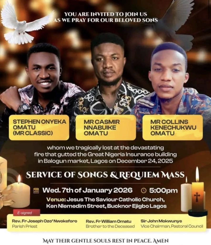 Three Siblings Killed In Lagos Fire Laid To Rest In Anambra