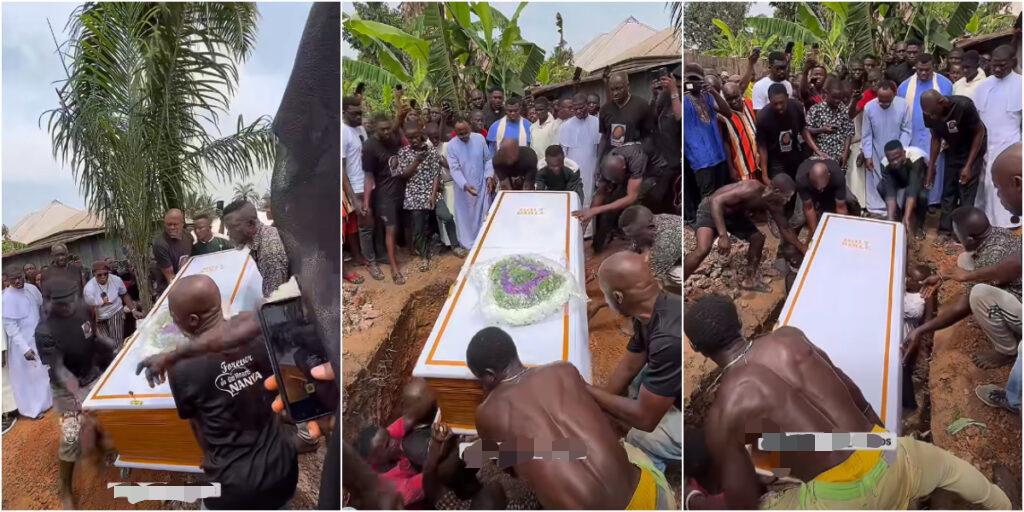 Moment Nanyah’s Coffin Was Placed Inside The Grave, Netizens Spot ‘Something Strange’
