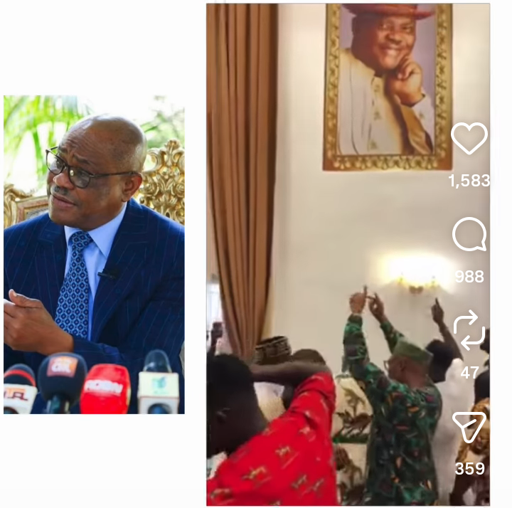 WATCH: Outrage as Wike Supporters Hold ‘Praise and Worship Session’ Before His Portrait in Viral Video
