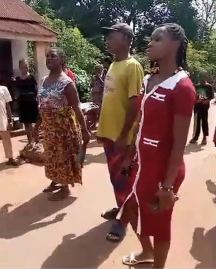 NSUKKA Community Parades Woman Who Took Her Married Daughter For Ab0rtion Because Son-in-law Is Too Poor To Provide For Family (Video)