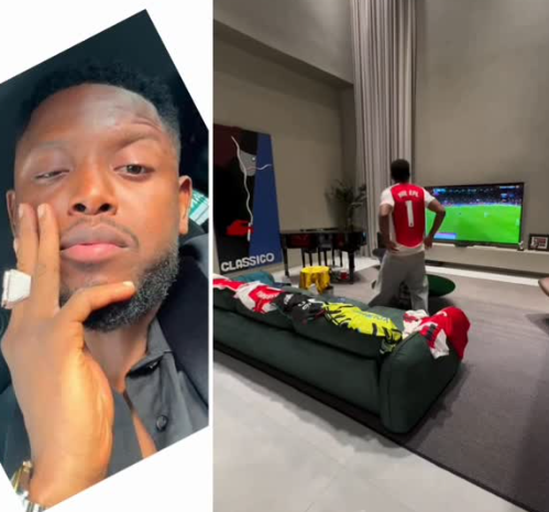 VIDEO: Chike Appears Unbothered Amid Sandra Edoho Controversy, Celebrates Arsenal’s EPL Triumph
