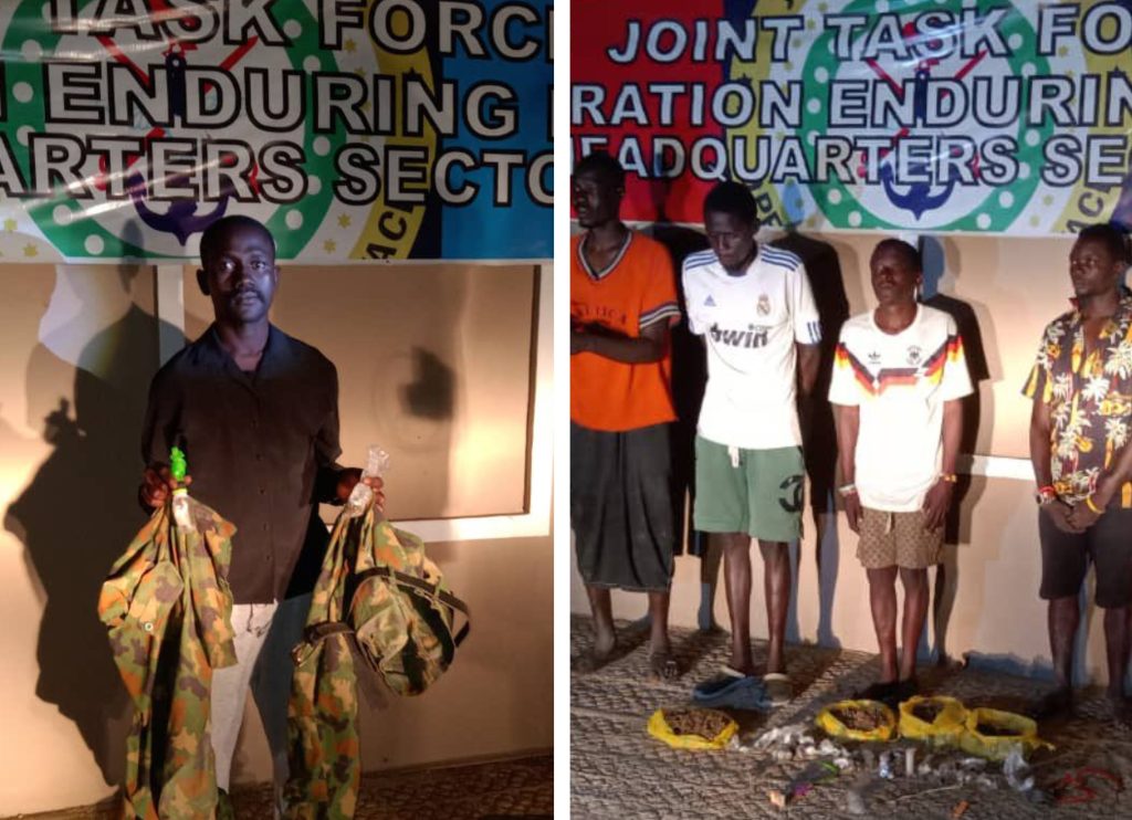 Serving Soldier, Four Suspected Drug Traffickers Arrested In Plateau Paid