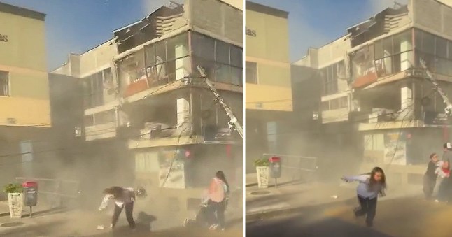 People run for their lives from shaking buildings after earthquake hits Colombia