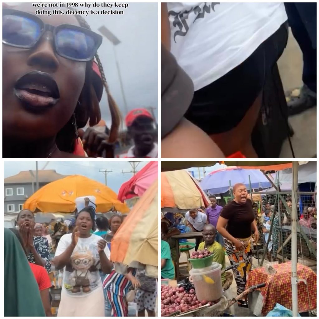 Market Drama Erupts as Young Woman Confronts Traders Over Friend’s Outfit
