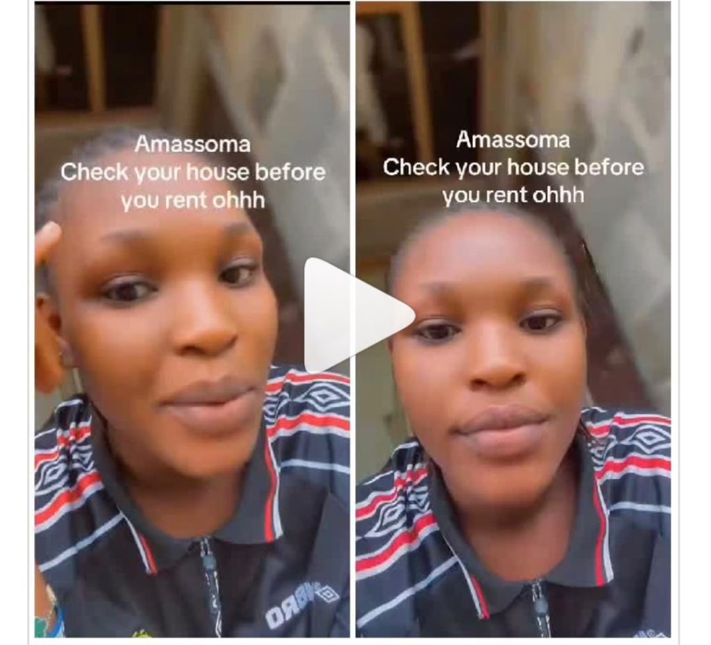 VIDEO: “Check Your House Properly Before Paying Rent” — Lady Raises Alarm After Neighbour’s Bedroom Floor Collapses Into Soakaway