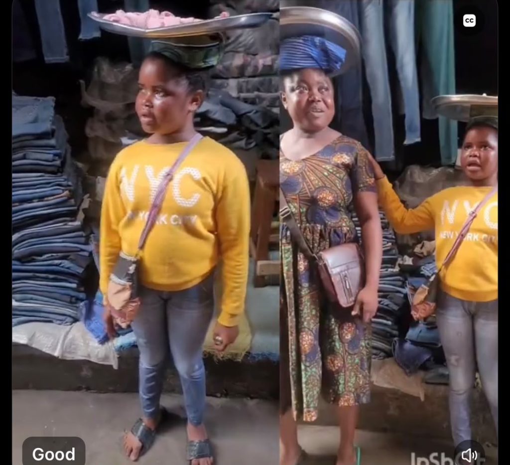 “School Is Resuming, I Won’t Be Here Again” – Young Hawker Melts Hearts As She Introduces Her Mother To Her Regular Customers [VIDEO]