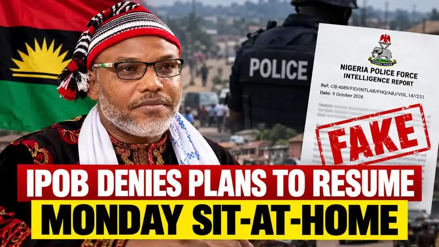 IPOB Denies Plans to Resume Monday Sit-at-Home, Rejects Alleged Police Intelligence Report