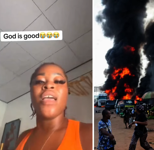 Oluku Tanker Explosion: Market Woman Says Prayers, Tithes Saved Her Shop From Fire [Video]