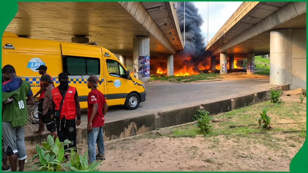 Fuel Tanker Catches Fire Under Lagos’ Otedola Bridge