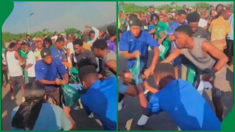 ‘We No Go Wear’ – Protest Erupt As Delta Youths Tears Tinubu’s-branded Shirt