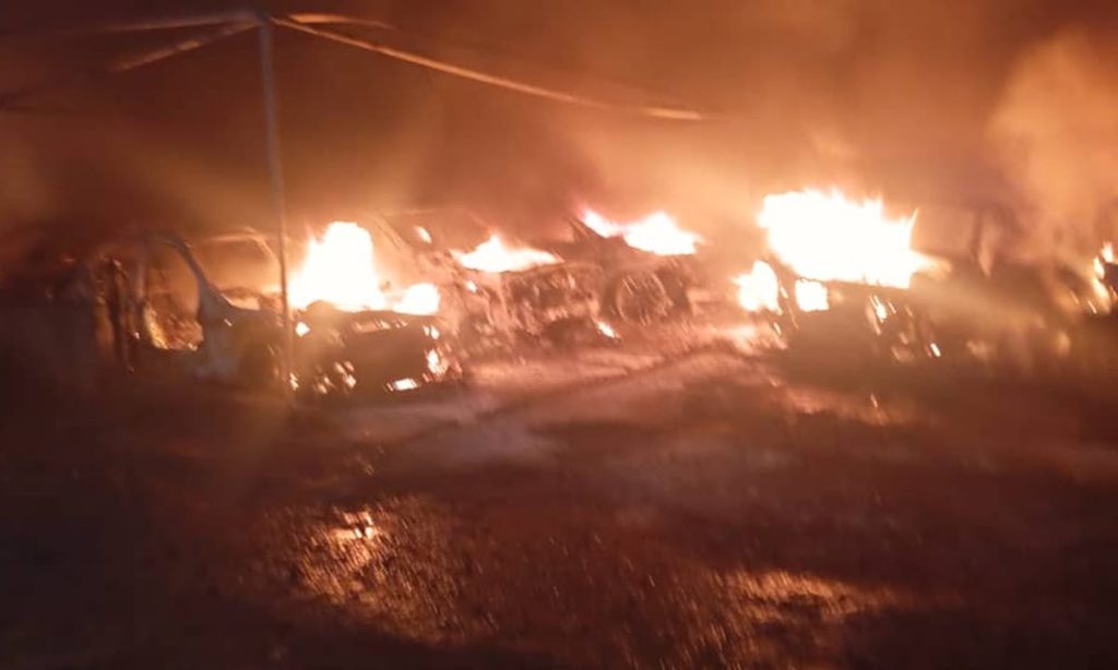 Fire Engulfs Mechanical Workshop in Lagos, Destroys 21 Exotic Cars